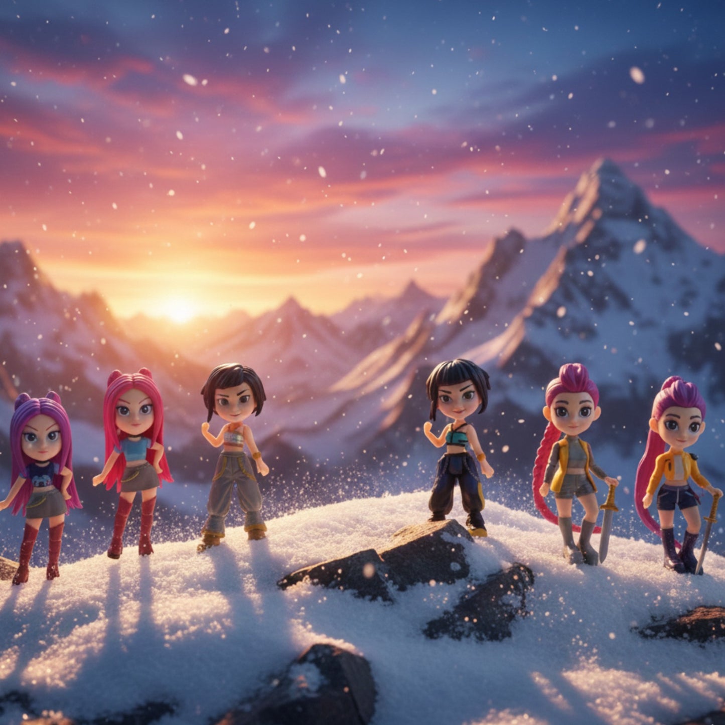 6 Set - Figuras de Juguete Guerreras Kpop y Saja Boys