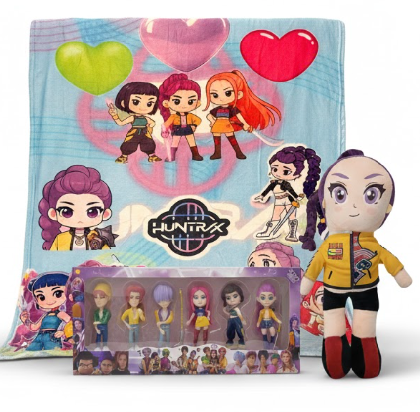 Nubi 3Pack Navideño Kpop: 1 Frazada Cobija + 1 Set de 6 Figuras + 1 Peluche 45cm + Envío Express Gratis