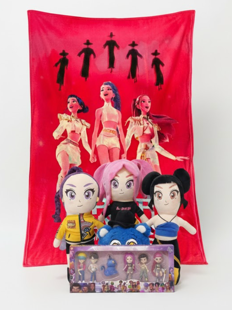 Nubi 3Pack Navideño Kpop: 1 Frazada Cobija + 1 Set de 6 Figuras + 1 Peluche 45cm + Envío Express Gratis