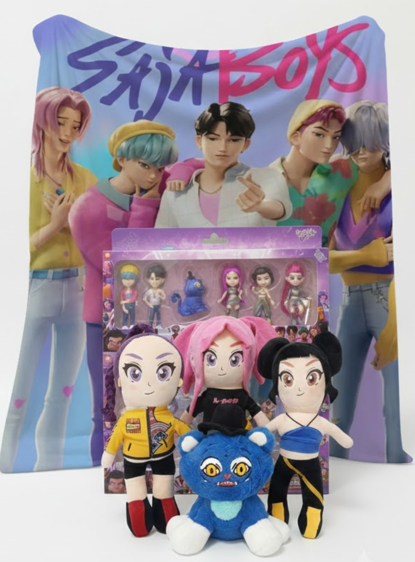 Nubi 3Pack Navideño Kpop: 1 Frazada Cobija + 1 Set de 6 Figuras + 1 Peluche 45cm + Envío Express Gratis